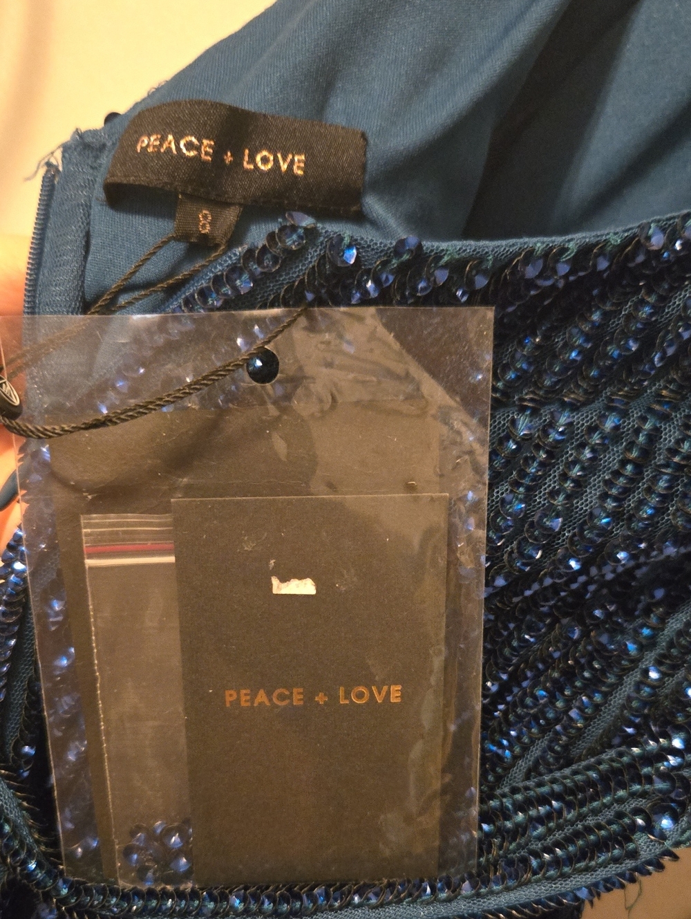 Peace + Love Teal Sequin Playsuit Romper